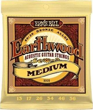 Ernie Ball P02002 Earthwood Medium 80/20 Bronze 0.13 - 0.56 Akustik Gitar Teli