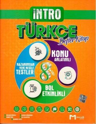 2022 8.Sınıf Türkçe İntro Defter Kitap - Kolektif  - Mozaik - Ders Kitapları