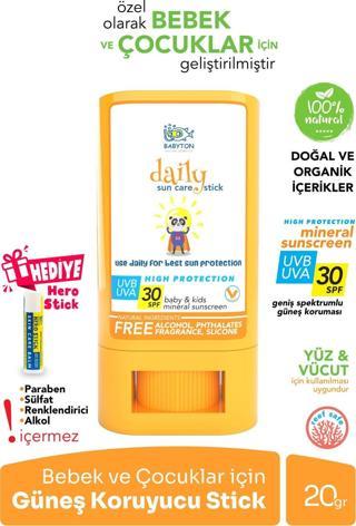 Babyton Bebek Ve Çocuklar İçin Doğal Güneş Koruyucu Stick 30 Spf