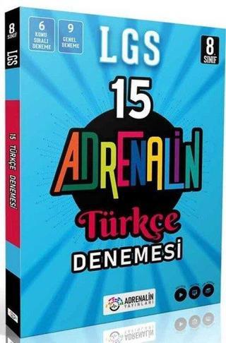 8.Sınıf LGS Türkçe 15 Branş Deneme - Kolektif  - Adrenalin Yayınları