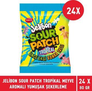 Jelibon Sour Patch Tropikal Meyve Aromalı Yumuşak Şekerleme 80 gr - 24 Adet