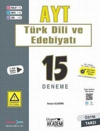 AYT Türk Dili ve Edebiyatı 15 Deneme - Kolektif  - Üçgen Akademi