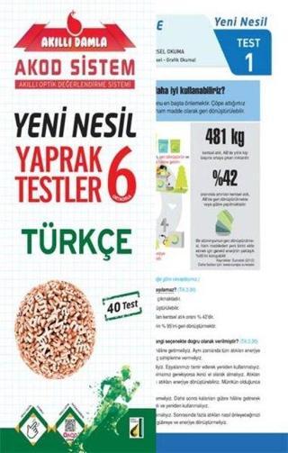 6.Sınıf Türkçe Yeni Nesil Yaprak Testler - Kolektif  - Damla Yayınevi