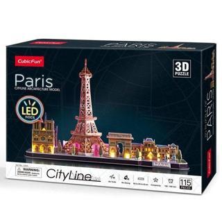 CubicFun 3D Puzzle City Line Paris Fransa Led Işıklı 3D Puzzle