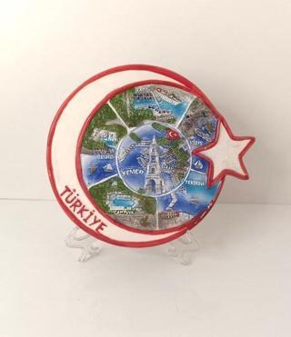 Tabak Seramik Ayyıldız Türkiye Duvar Masa Süsü Biblo Dekor       