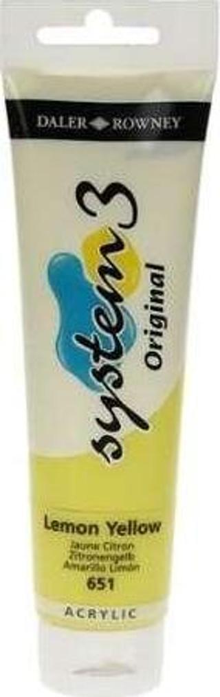 Daler Rowney System3 Akrilik Boya 150 ml Lemon Yellow 651