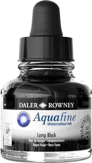 Daler Rowney Aquafine Ink 29.5 ml Sulu Boya Mürekkebi Lamp Black 35