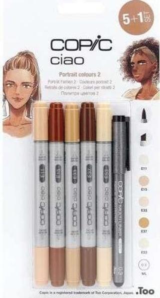 Copic Ciao Grafik Çizim Markör Seti 5+1 N22075553 Portre 2