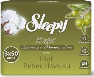 Sleepy Zeytinyağlı Bebek Islak Mendil 3X50