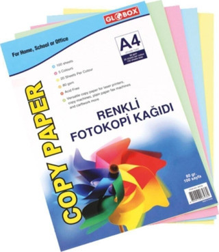 A4 Renkli Fotokopi Kağıdı Karışık 100 Lü