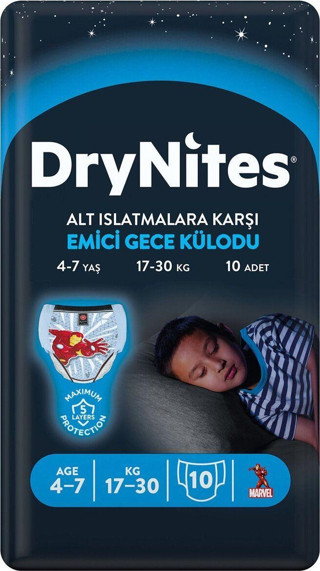 Huggies Drynıtes Gece Kulodu Erkek 4-7 Yas 17-30 Kg 10'Lu