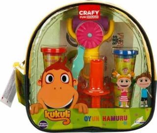 Crafy Kukuli Sırt Çantalı Oyun Hamuru Seti 200 g 18 Parça 24669 Sarı Çanta