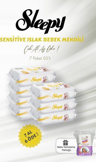 Sleepy Sensitive Islak Mendil 50 Yaprak ve Bebek Temizleme Pamuğu