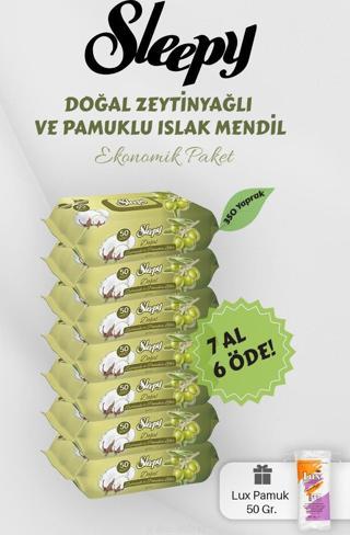 Sleepy Zeytinyağlı Pamuklu Bebek Havlusu Hediyeli