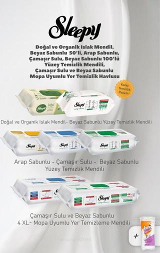 Sleepy Yüzey Temizlik Havlu Seti 6'lı, Organik Mendil ve Pamuk