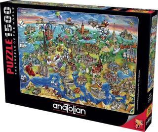 Anatolian 4557 Avrupa Haritası 1500 Parça Puzzle