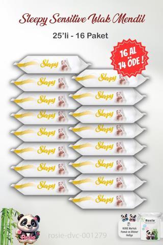 16 AL 14 ÖDE Sleepy Sensitive Islak Mendil 25'li ve ROSIE Pamuk