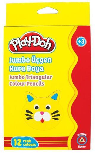 Play-Doh 12 Renk Jumbo Üçgen Kuru Boya   PLAY-KU008