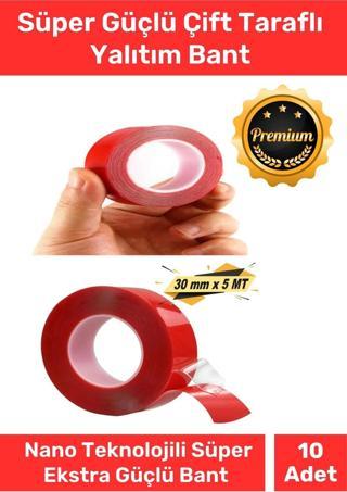 Özel Üretim Süper Güçlü İz Bırakmayan Çift Taraflı Akrilik Köpük Montaj Bandı 30mm X 5mt - 10 Adet