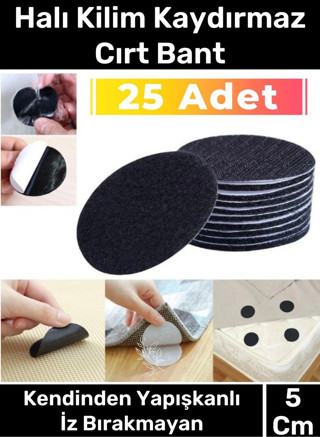 Premium Halı Kilim Sabitleyici Koltuk Kaydırmaz Kendinden Yapışkanlı Yıkanabilir 25 Adet Cırt Bant