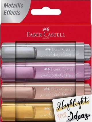 Faber Castell Metalik 4'lü Fosforlu Kalem