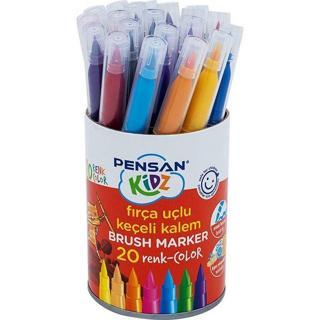 Pensan Kidz 20 Renk Fırça Uçlu  Keçeli Kalem Pe4000Kç
