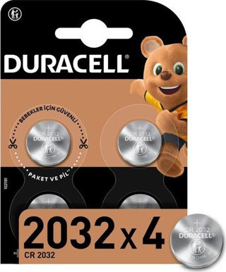 Duracell Düğme Pil 2032 4'lü 3 Volt