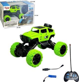 Vardem Oyuncak Uzaktan Kumandalı Full Fonksiyon Şarjlı Yeşil Büyük Teker Off Road Jeep