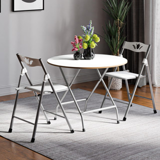 Eportatif Katlanır Masa ve 2 Adet Sandalye Seti Beyaz 1457