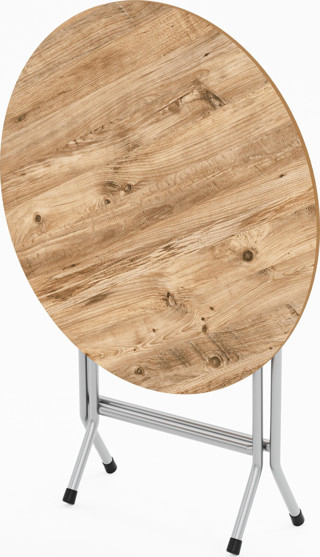 Eportatif Katlanır Masa Yuvarlak Kırma Mutfak Masası 70 Çam 1459