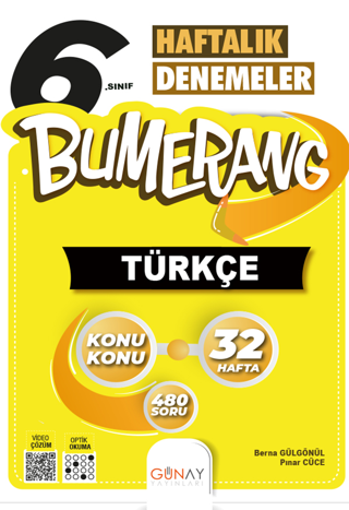 6.Sınıf Bumerang 32 Haftalık Türkçe Denemeleri - Kolektif  - Günay Yayıncılık