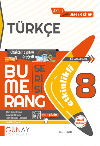 8.Sınıf Bumerang Türkçe Etkinlikli Akıllı Kitap 2022-2023 - Kolektif  - Günay Yayınları