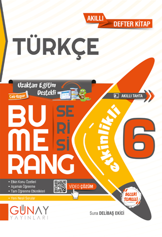 6.Sınıf Bumerang Türkçe Etkinlikli Akıllı Kitap 2022-2023 - Kolektif  - Günay Yayıncılık