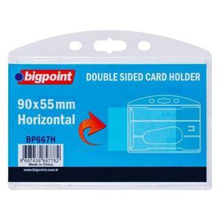 Bigpoint Çift Taraflı Kart Kabı Yatay Şeffaf 90x55 mm BP667H