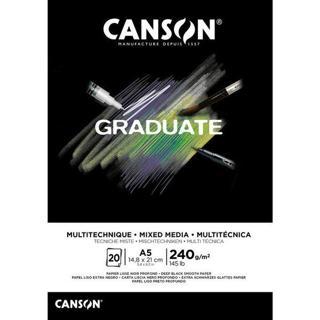 Canson Graduate Siyah Defter 20 Sayfa A5 240G  31250P019
