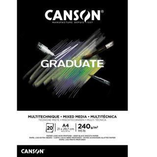 Canson Graduate Siyah Defter 20 Sayfa A4 240G  31250P017