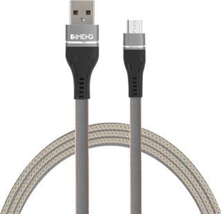 İmeng 3.1A UsbA to Micro Örgülü Data ve Şarj Hızlı Kablosu ML108 Gri