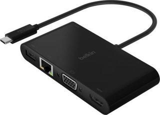 Belkin USB-C Multimedia + Şarj Adaptörü - Siyah