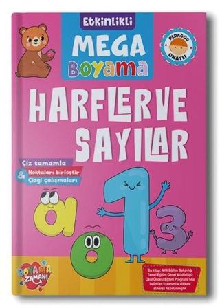 Harfler ve Sayılar - Etkinlikli Mega Boyama - Kolektif  - Boyama Zamanı Yayınları