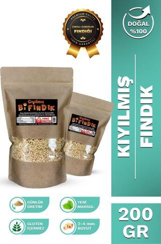 Bi Fındık Yeni Mahsul 1.Kalite Kavrulmuş Kıyılmış Fındık (Pirinç) Doypack Glutensiz Taze 200G