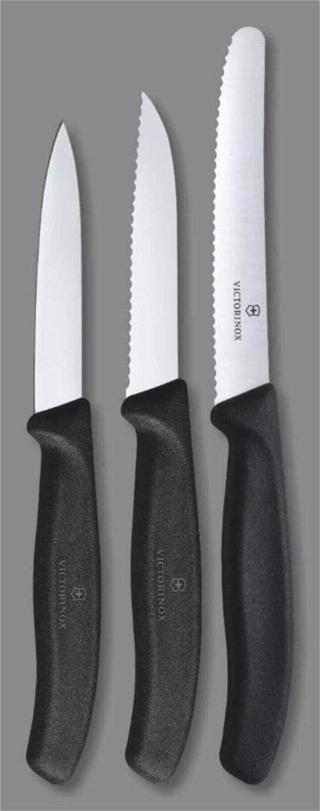 Victorinox Swiss Classic 3 Parça Soyma Bıçak Seti Siyah 6.7113.3