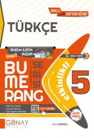 5.Sınıf Bumerang Türkçe Etkinlikli Akıllı Kitap 2022-2023 Kolektif  Günay Yayıncılık