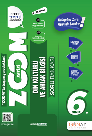 6.Sınıf Zoom Din Kültürü ve Ahlak Bilgisi Soru Bankası 2022-2023 - Günay Yayıncılık