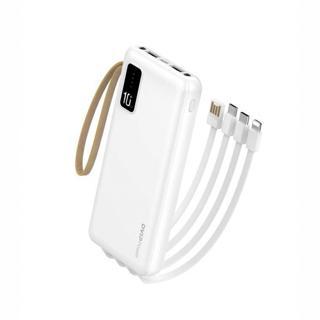 dvip İP10 10000mAh 2xUsbA + Type-C + Micro + Lightning Çıkışlı Led Göstergeli Powerbank Beyaz