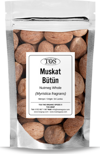 Muskat Bütün 50 gr (1. Kalite) Myristica fragrans / Hint Cevizi, Nutmeg Whole