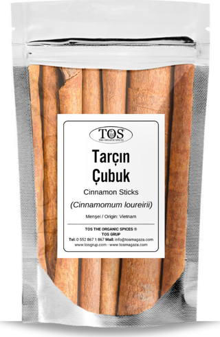 Tarçın Çubuk, Vietnam 1 kg (1. Kalite) Cinnamomum loureirii / Saigon Tarçını, Cinnamon Stick