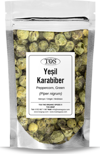 Yeşil Karabiber Bütün 50 gr (1. Kalite) Piper nigrum / Peppercorn, Green Whole