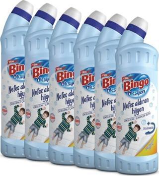 Bingo Oksijen Çamaşır Suyu 750 Ml Ferahlatan Hijyen Ekonomi Paketi 6'Lı