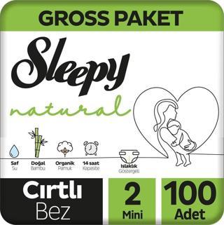 Sleepy Natural Gross Paket Bebek Bezi 2 Numara Mini 100 Adet