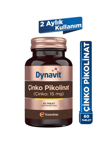 Dynavit Çinko Pikolinat 15mg 60 Tablet - Zinc Picolinate - Saç & Cilt & Tırnak & Bağışıklık